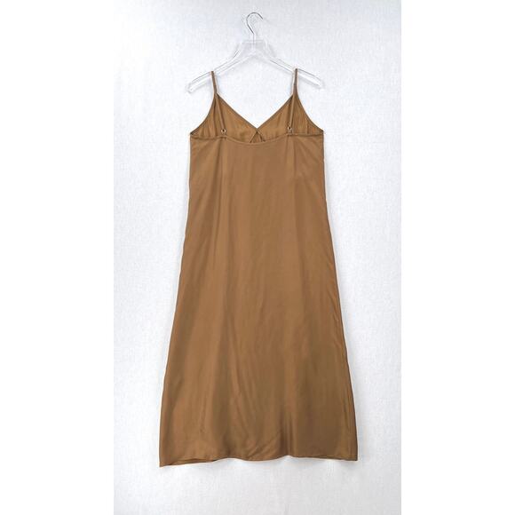 JENNI KAYNE Rio Slip Dress Womens Small Bronze Camel Maxi Strappy A-Line Luxury - Picture 6 of 16
